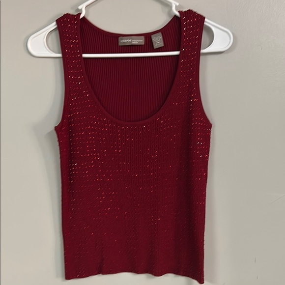 Valarie Red Sleeveless Silk Blend Top - Picture 1 of 4